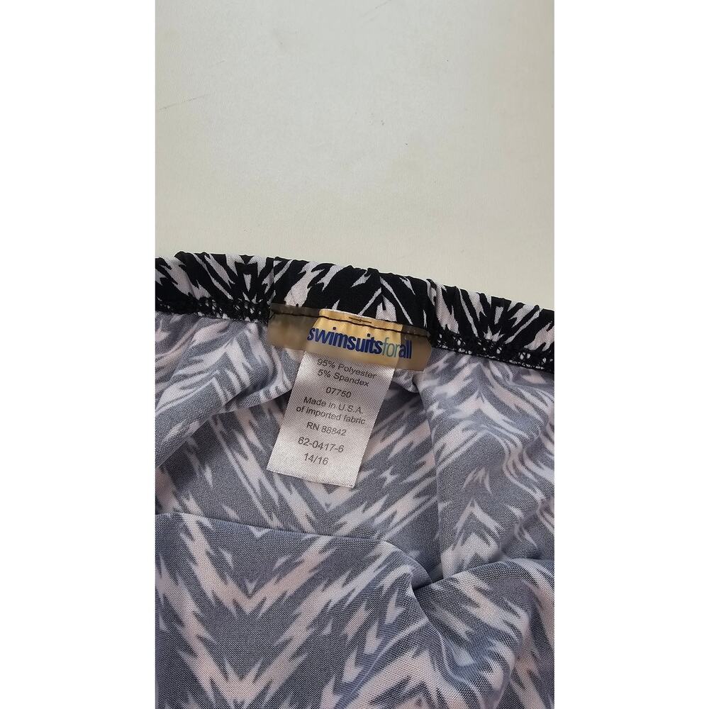 Swimsuits For All Sz 14 / 16 Black White Tube Top Cover Up Tie Waist Euc Beach — image 5 of 8